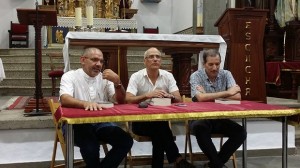 Alejandro Santana, Pedro Socorro y Pedro Quintana en la presentación de un libro