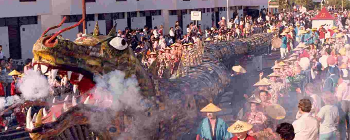 Imagen del 'dragón' en la exposición de la historia del carnaval