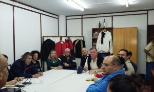 Un aspecto de la reunión de los colectivos para conmemorar la batalla del Batán