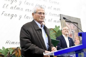 Santiago Robaina León durante el acto