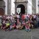 Mayores y senderistas en la iglesia de Teror el pasado sábado