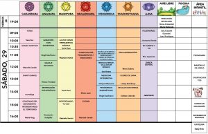 Programación de talleres y actividades del sábado 29