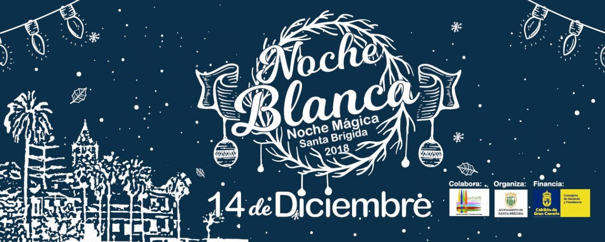 Cartel de la Noche Blanca Noche Mágica que promueven los comercios de la Villa