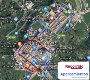 Ubicación de las zonas de aparcamiento en el municipio para la noche de Reyes