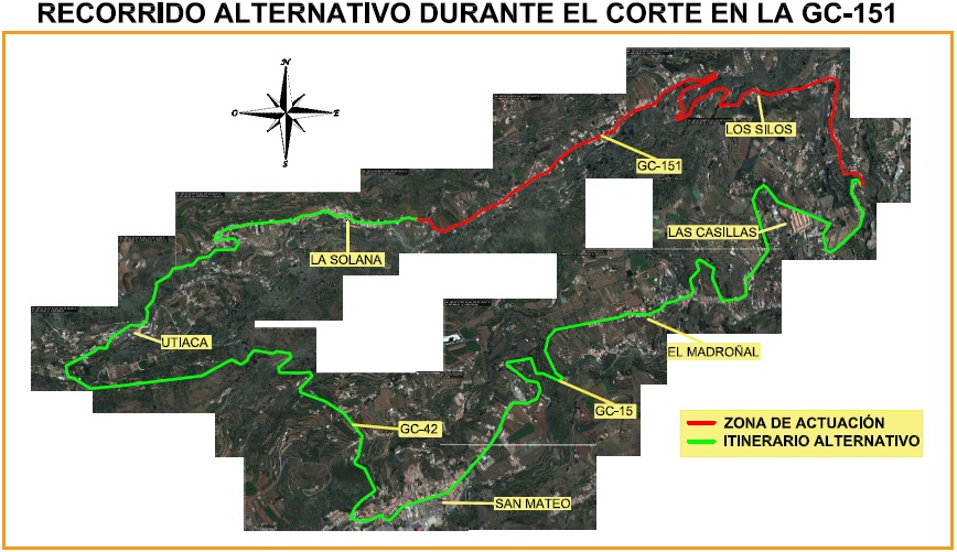 Desvío por Utiaca-San Mateo propuesto por la empresa