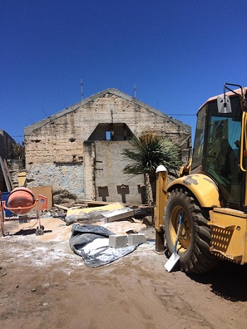 Obras en el edificio del antiguo pozo